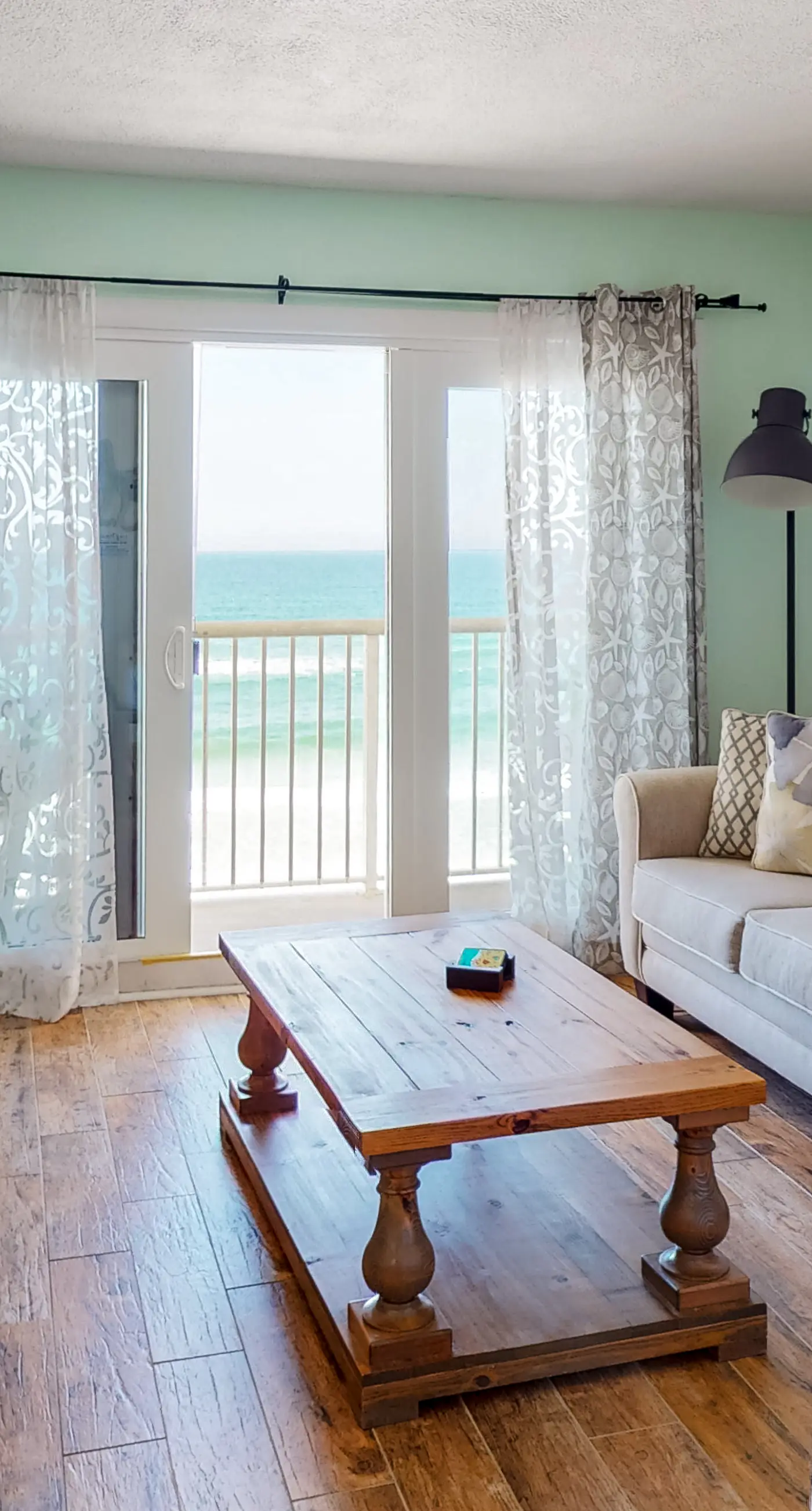 Modern oceanfront studio with pool access, central AC, and beach service