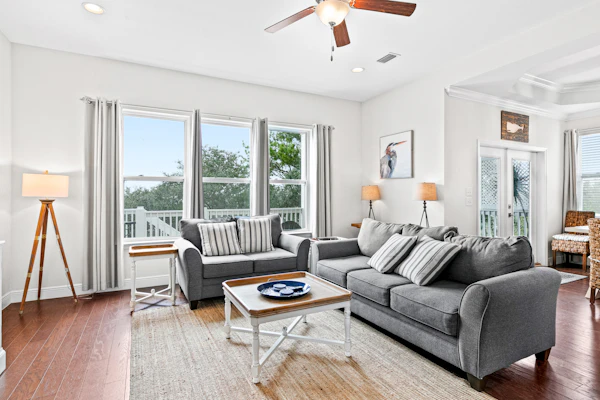 Coastal home with WiFi, central AC, decks, grill, firepit, pool, and dock