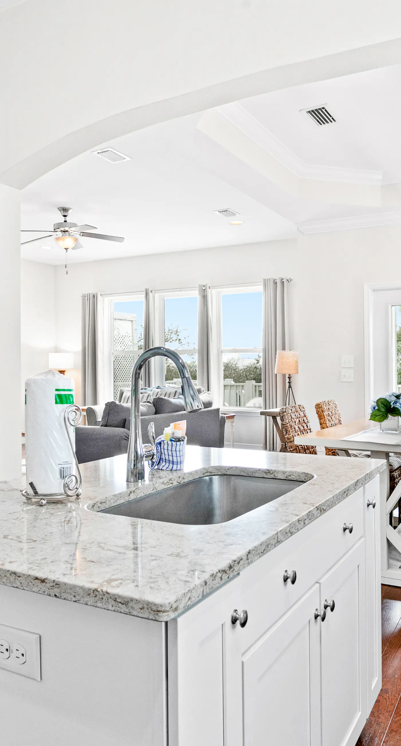 Coastal home with WiFi, central AC, decks, grill, firepit, pool, and dock