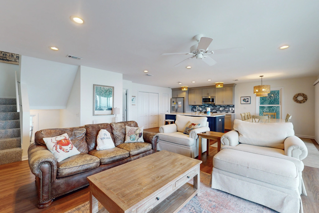Spacious & updated waterfront home w decks, beach views & private boardwalk
