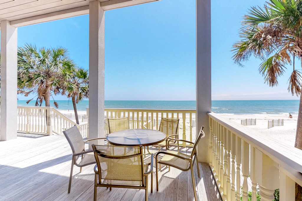 Beachfront dog-friendly home with spacious decks and on-site pool