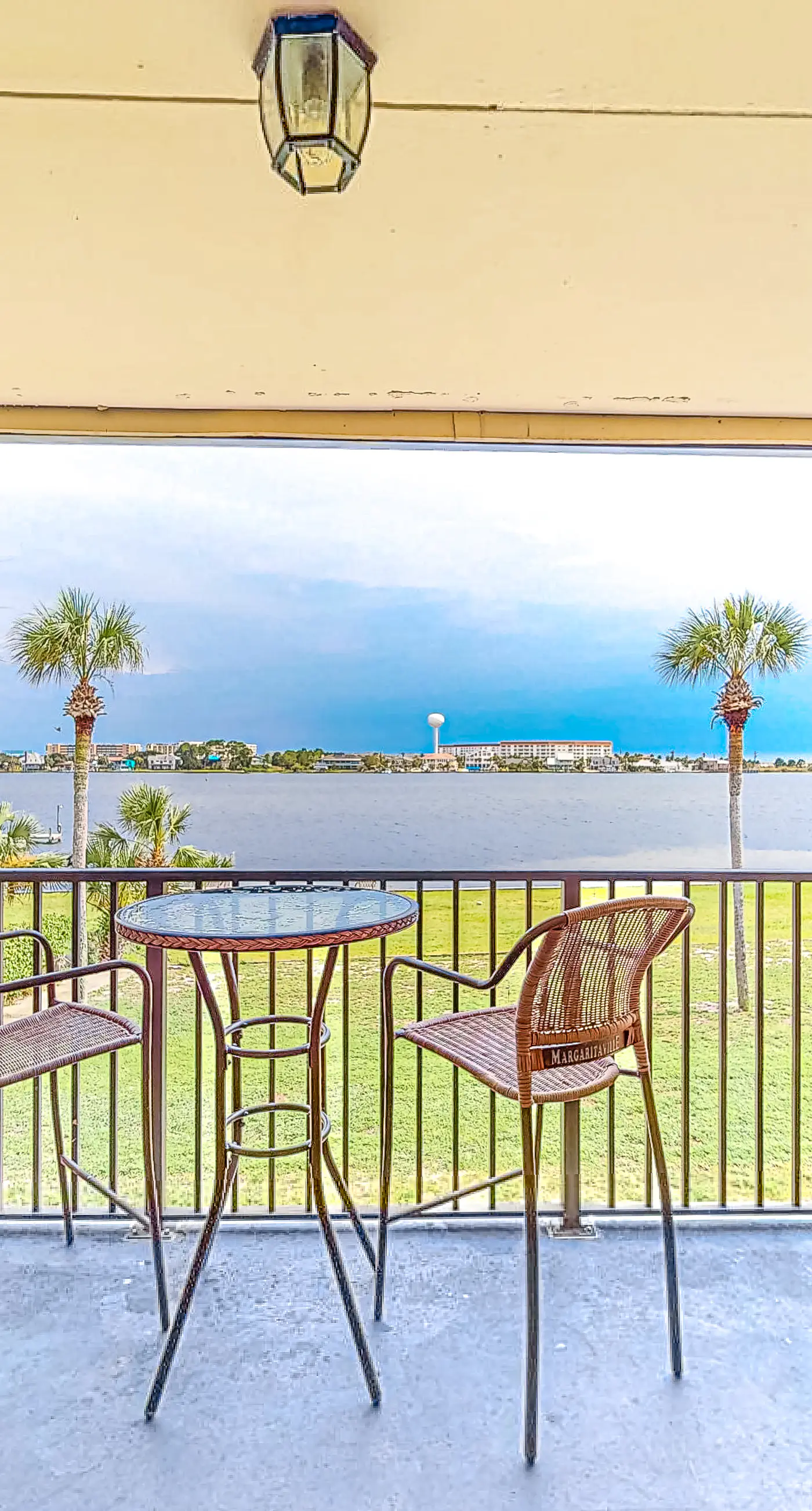 Waterfront condo with pool, central AC, washer/dryer, and WiFi