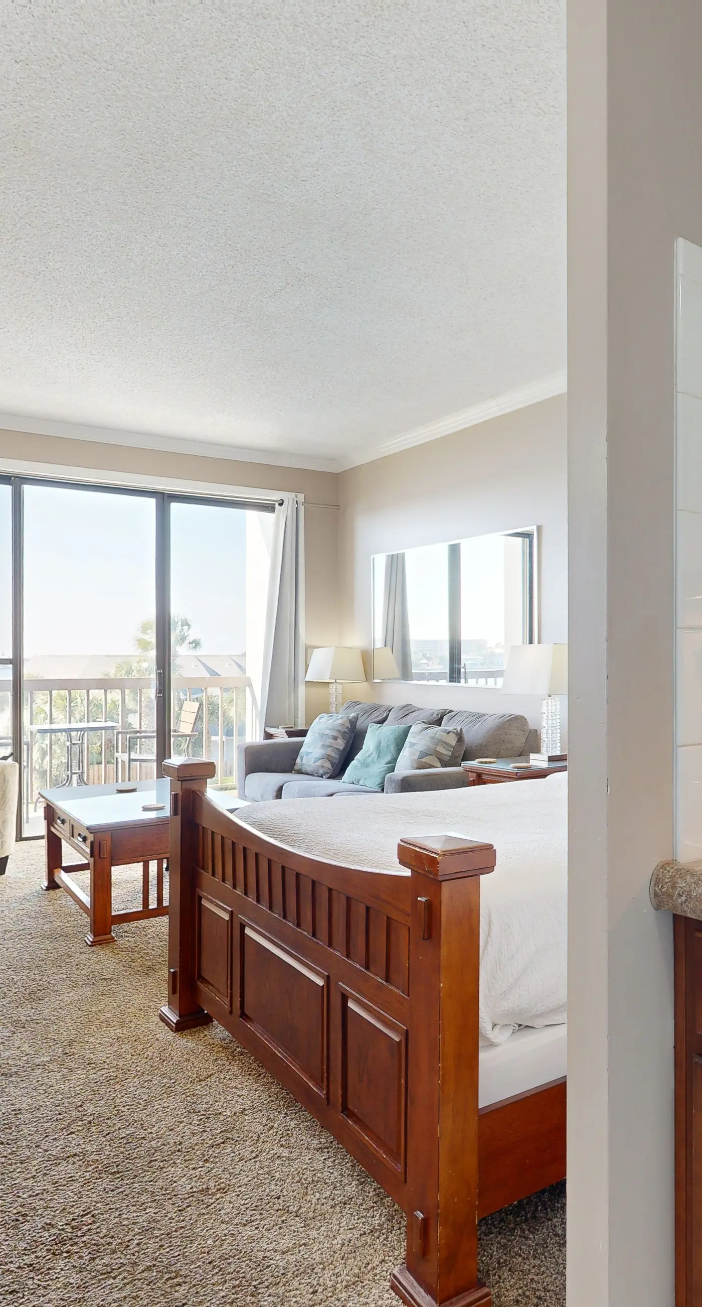 Cozy waterfront condo with central AC, beach access, on-site pool