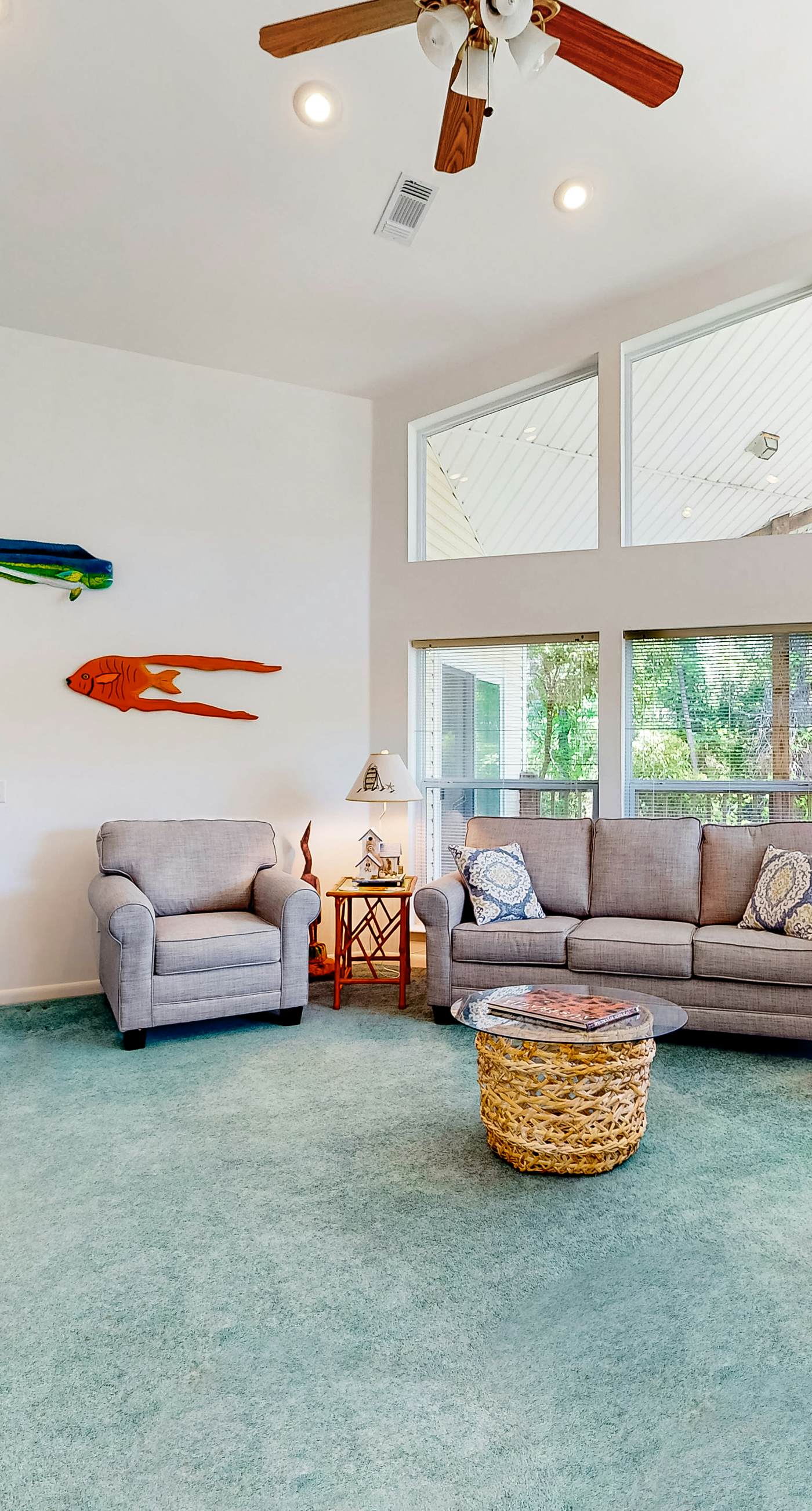 Snowbird-friendly home near the beach with deck, outdoor shower, W/D