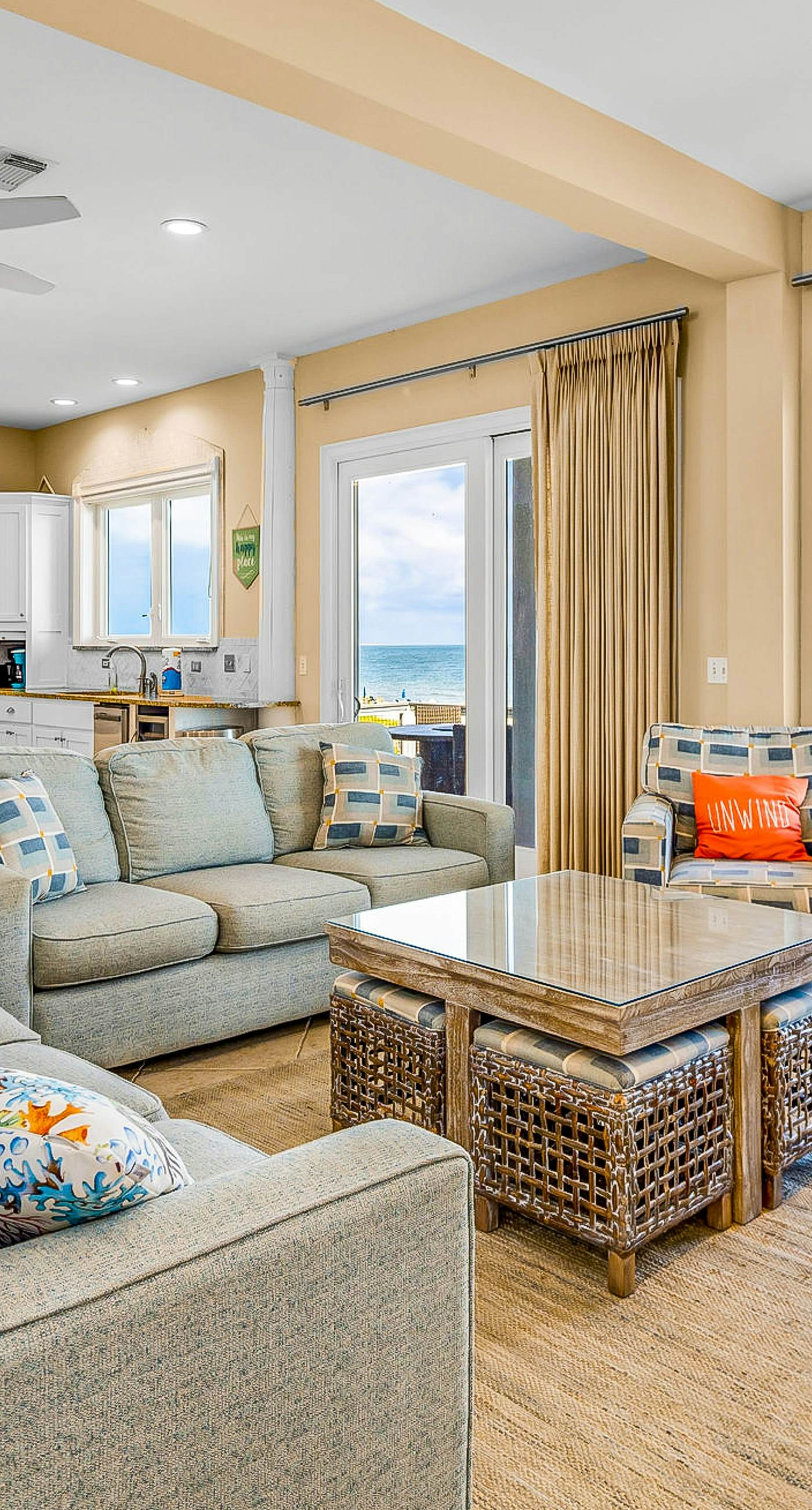 Gulf-front home with direct beach access, Gulf views, yard, & deck