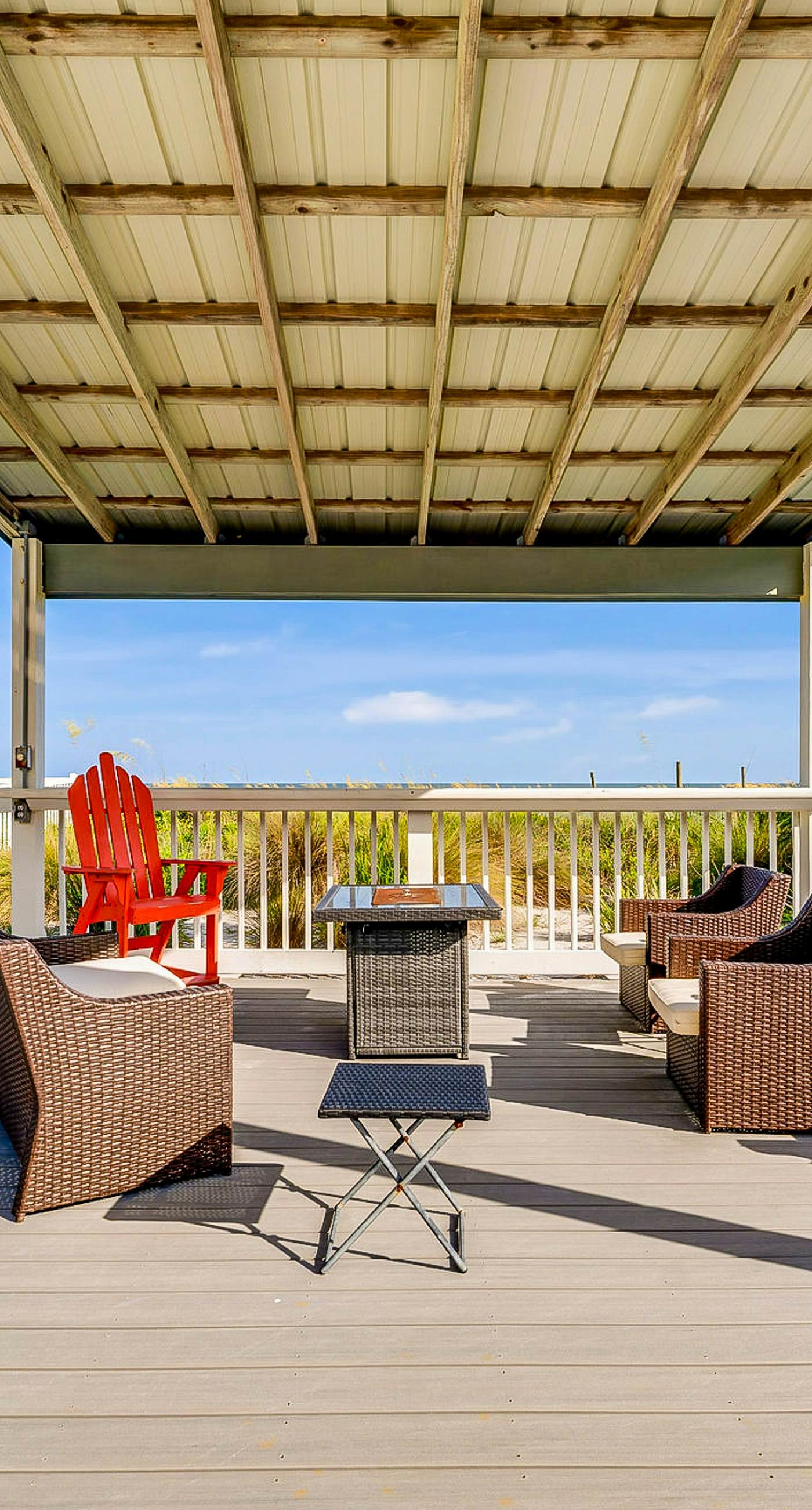 Gulf-front home with direct beach access, Gulf views, yard, & deck