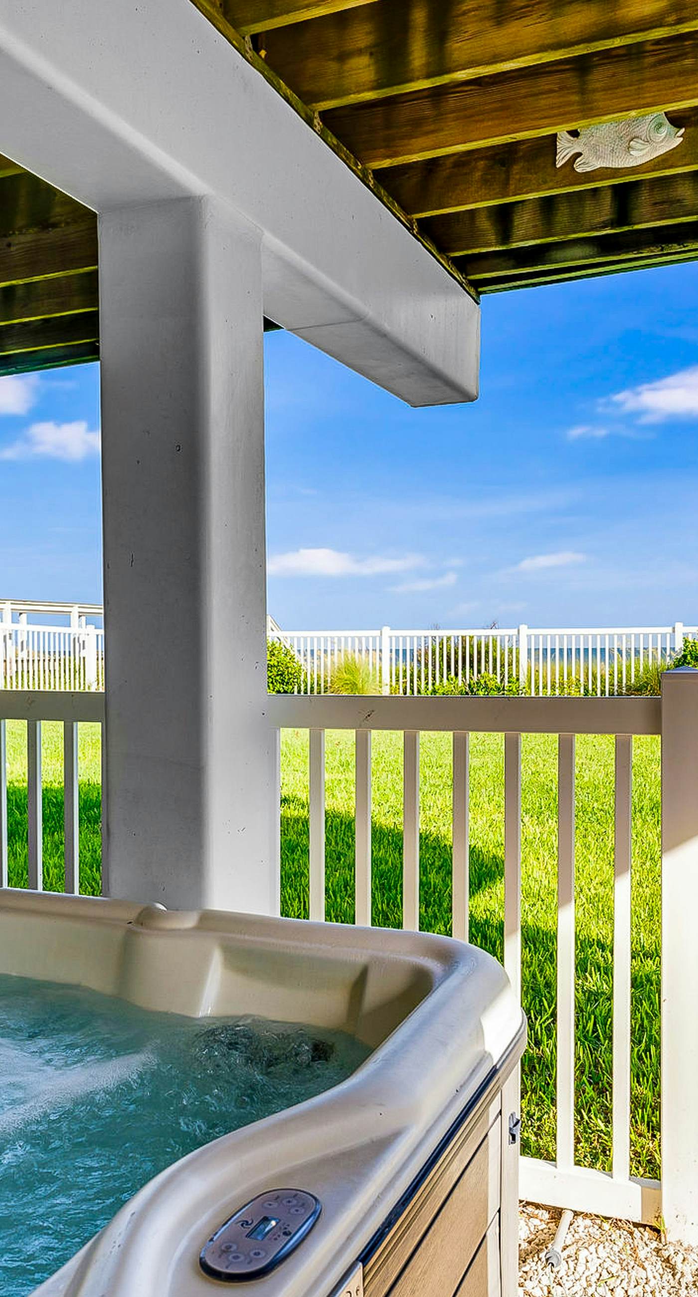 Gulf-front home with direct beach access, Gulf views, yard, & deck