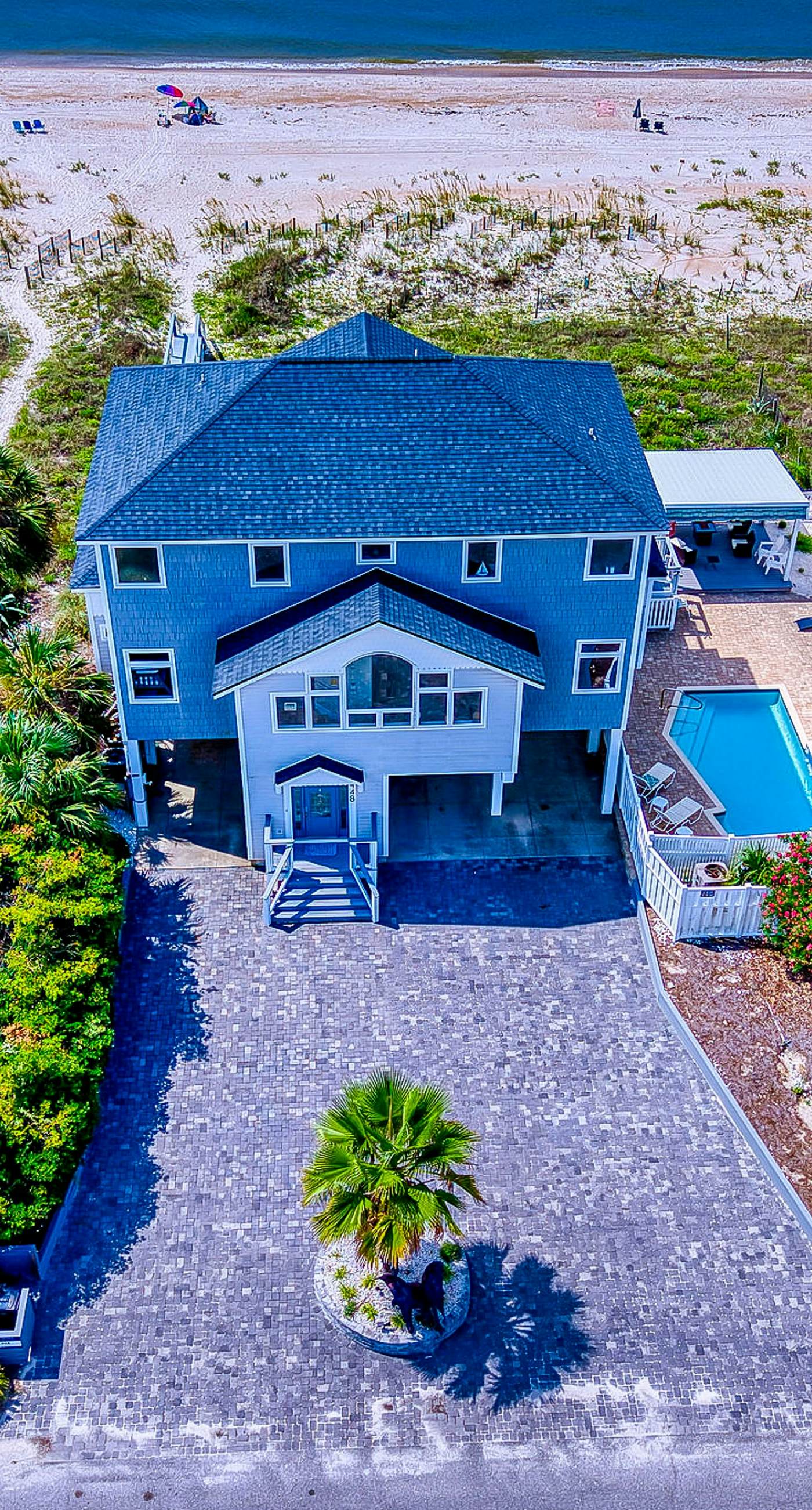Gulf-front home with direct beach access, Gulf views, yard, & deck