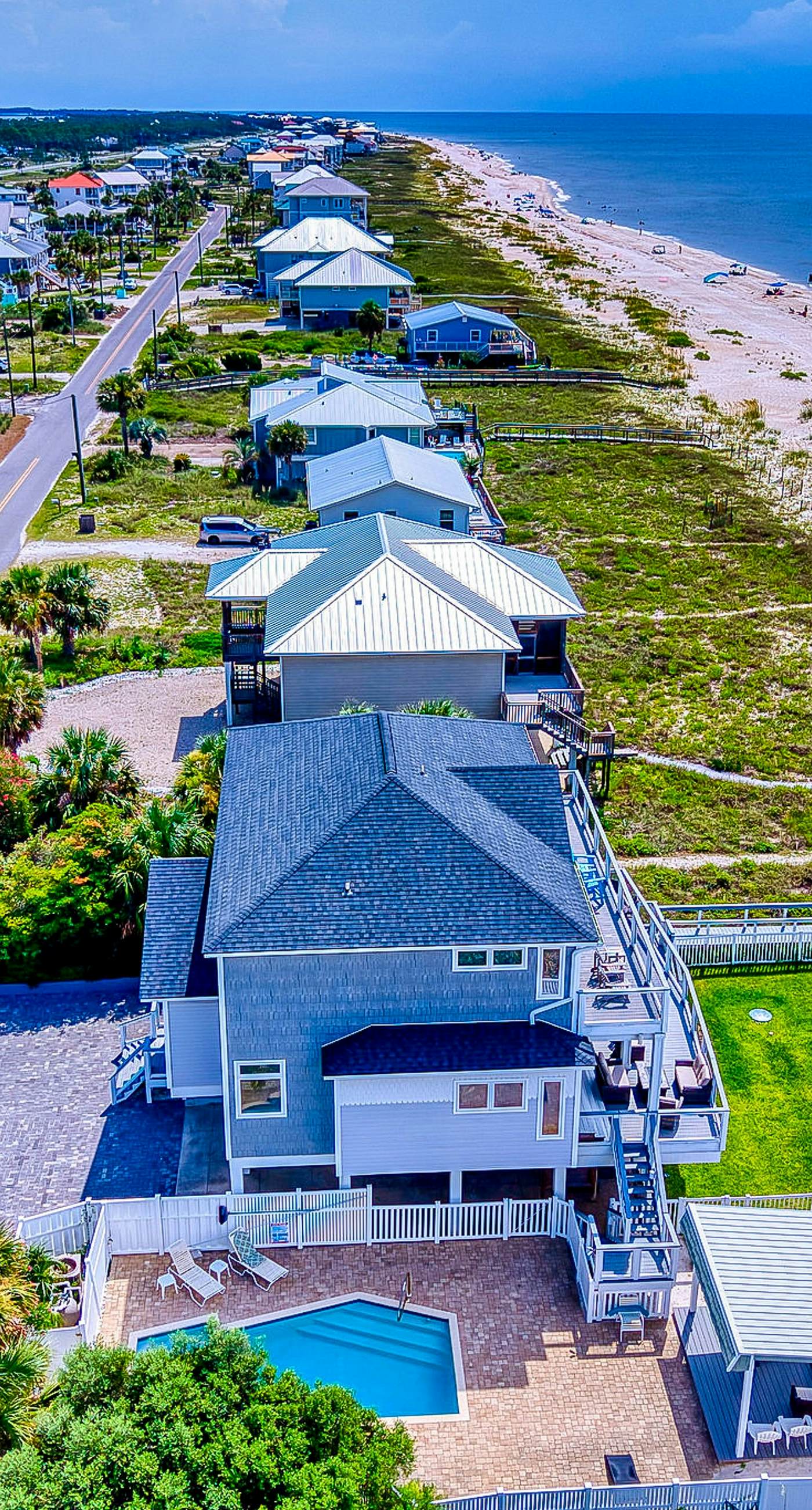 Gulf-front home with direct beach access, Gulf views, yard, & deck