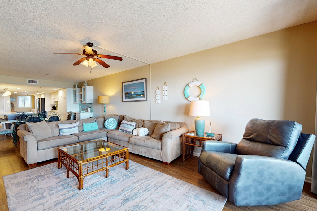 Beachfront condo with Gulf views, pool, tennis, gym, & private balcony