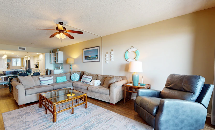 Beachfront condo with Gulf views, pool, tennis, gym, & private balcony