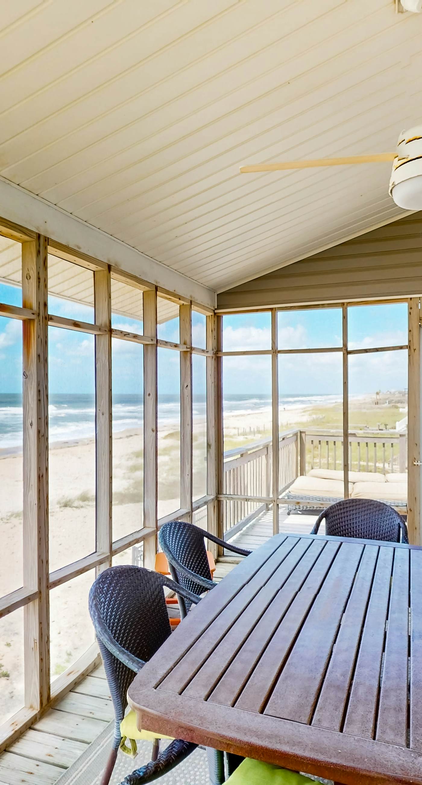 Dog-friendly with Gulf view, pool, balcony, deck, fireplace, central AC, & W&D