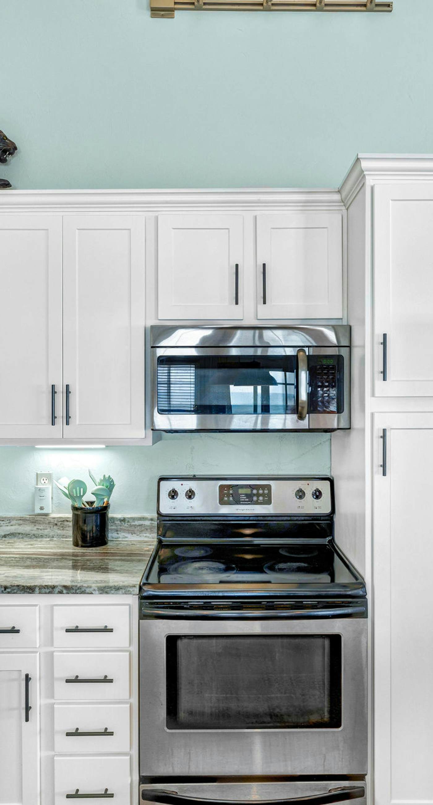 Dog-friendly with Gulf view, pool, balcony, deck, fireplace, central AC, & W&D