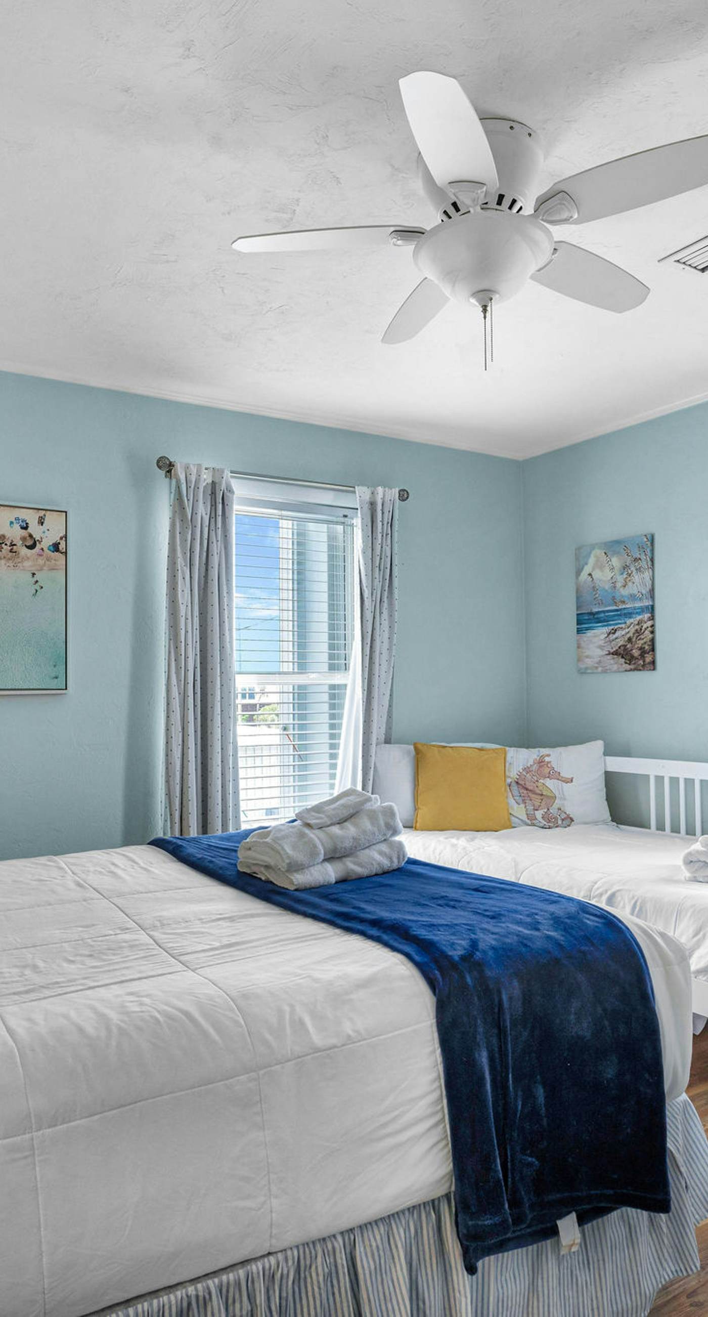 Dog-friendly with Gulf view, pool, balcony, deck, fireplace, central AC, & W&D