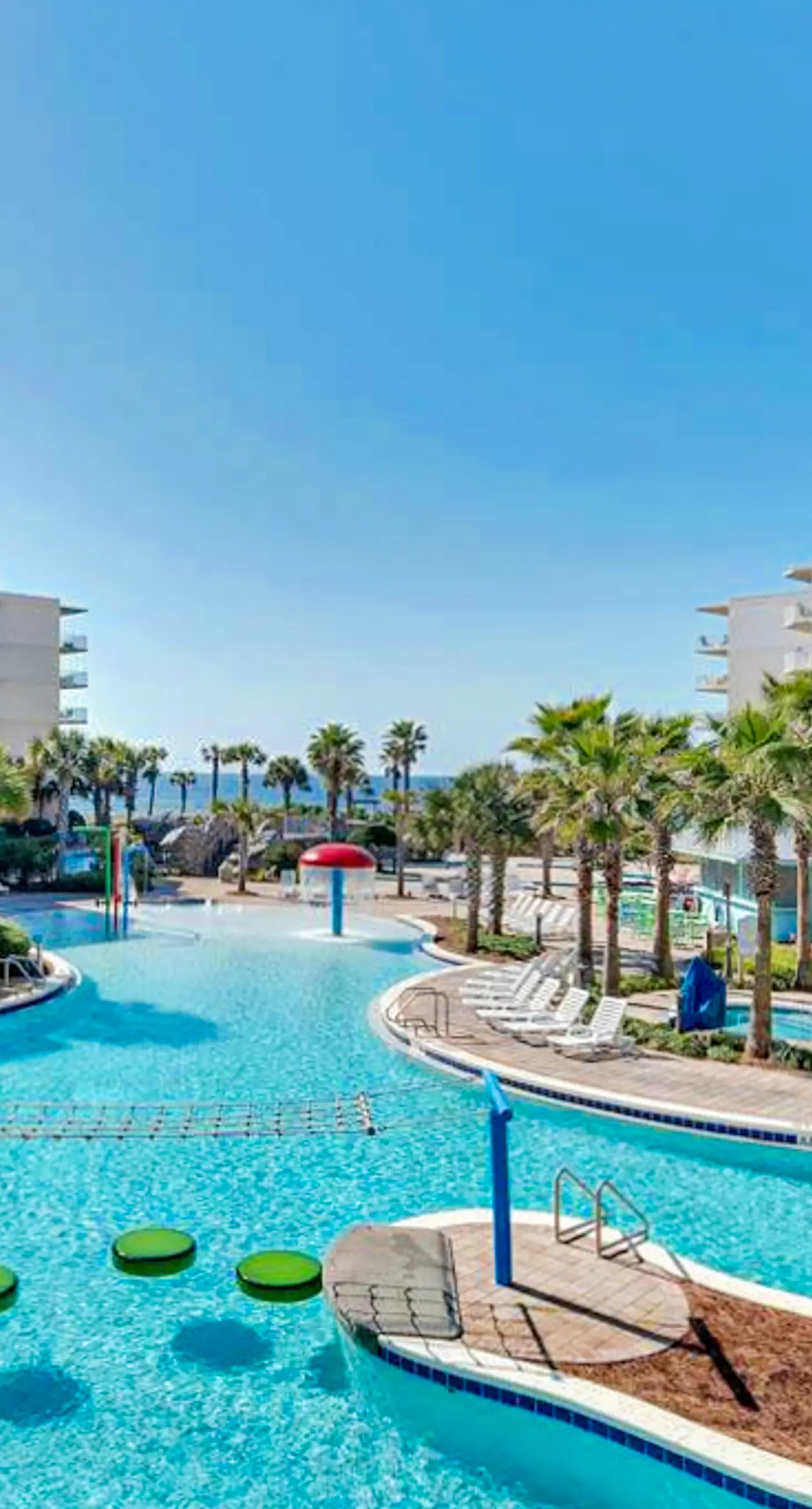 Sixth-floor condo with partial Gulf views, pools, hot tub, private beach
