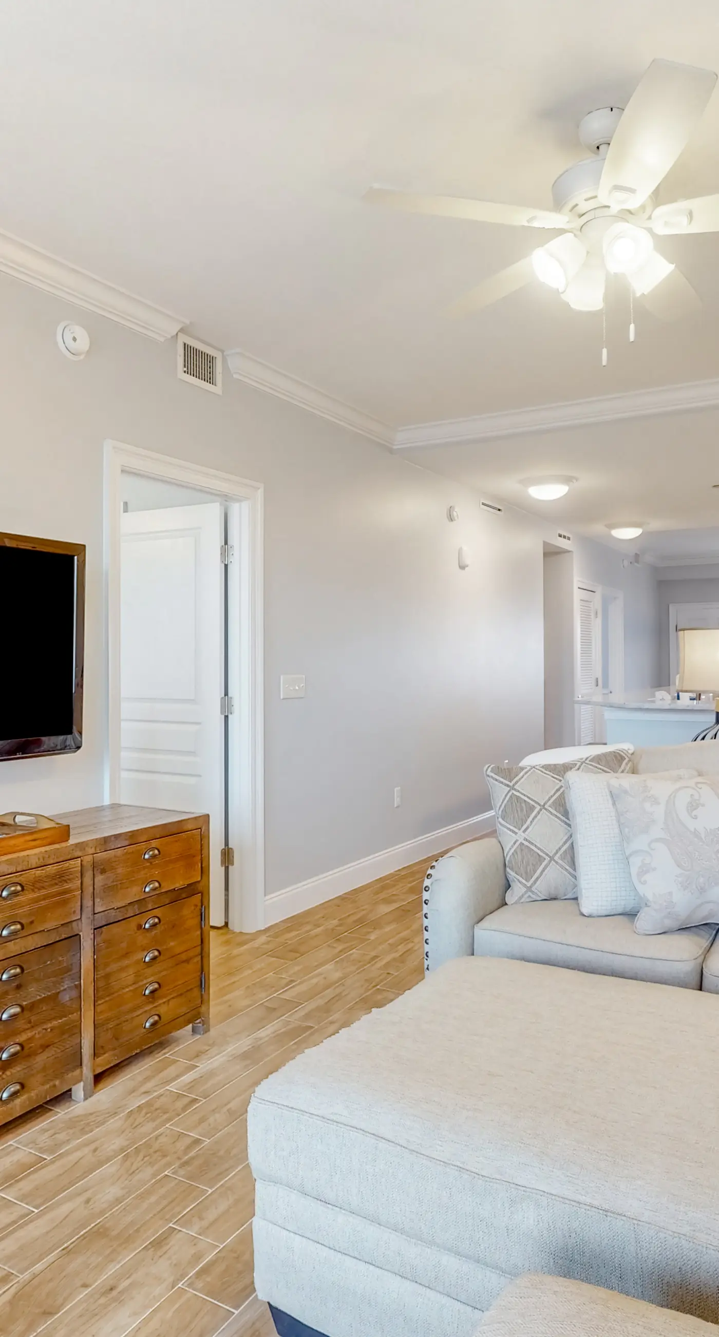 Charming stay near the sea with balcony, open layout, smart TVs, & W/D