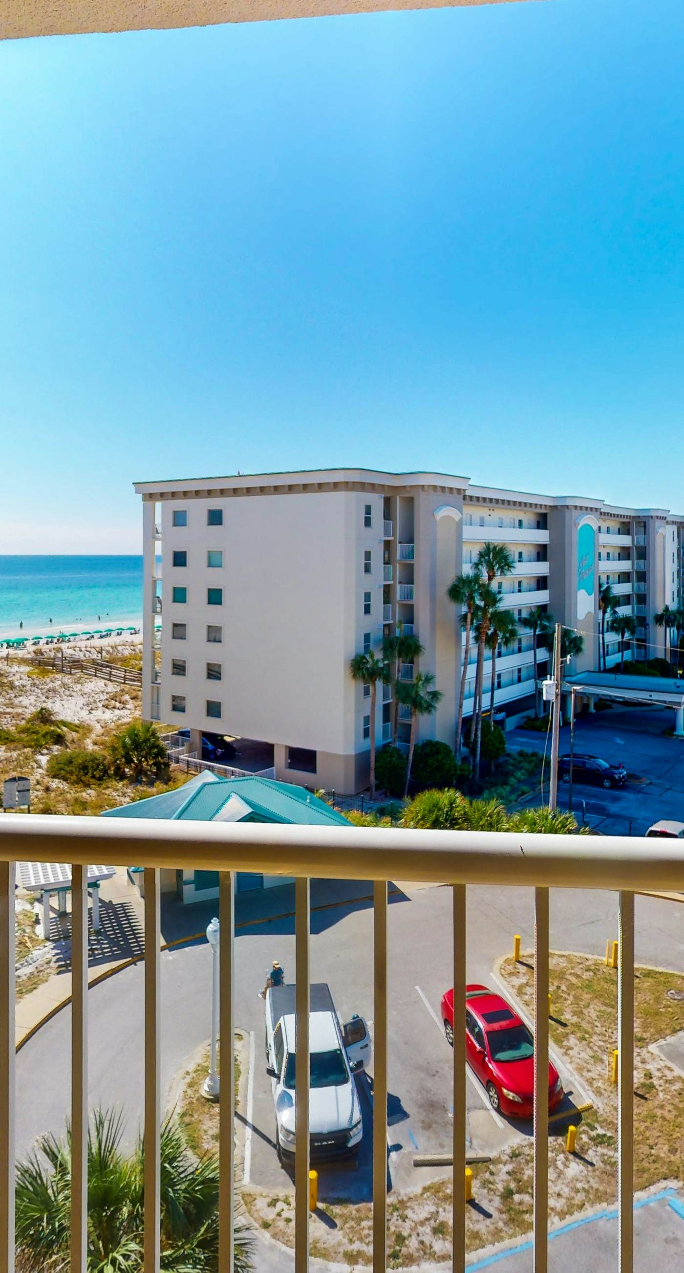 Azure 521 condo with beach access, a pool, hot tub, central AC & washer&dryer