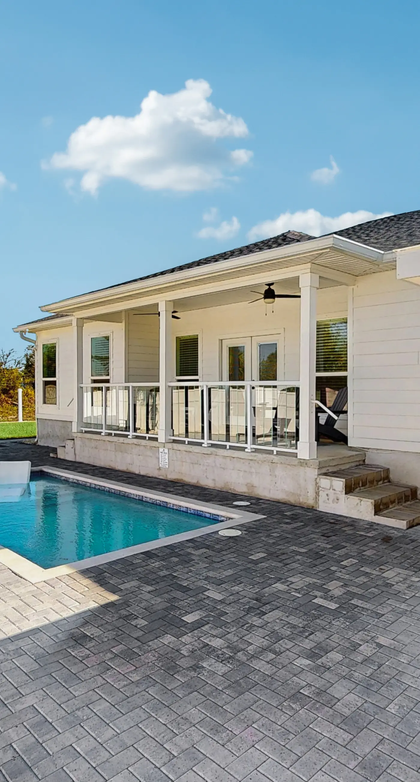 Dog friendly, coastal retreat with fenced yard, private pool, golf cart and cove