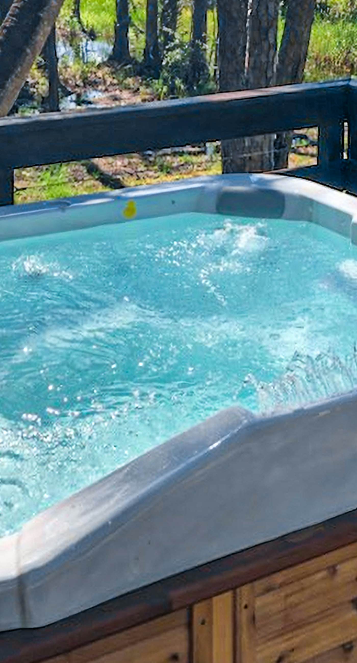 Snowbird-friendly home with a deck, hot tub, washer/dryer & central AC