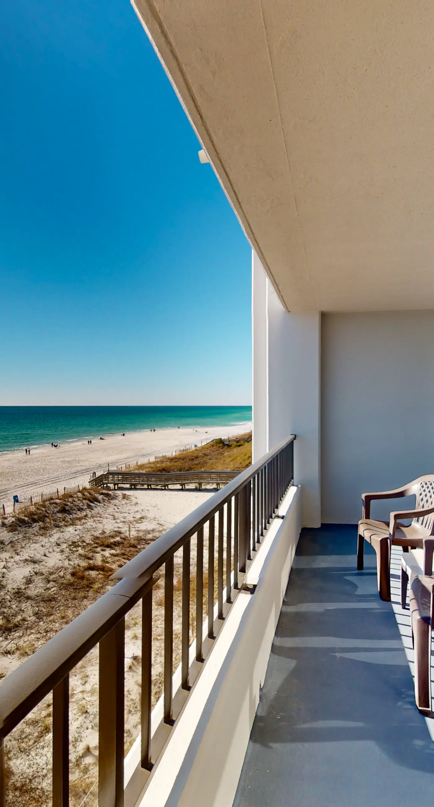 Gulf view & beachfront condo with balcony, pool, tennis, & gym