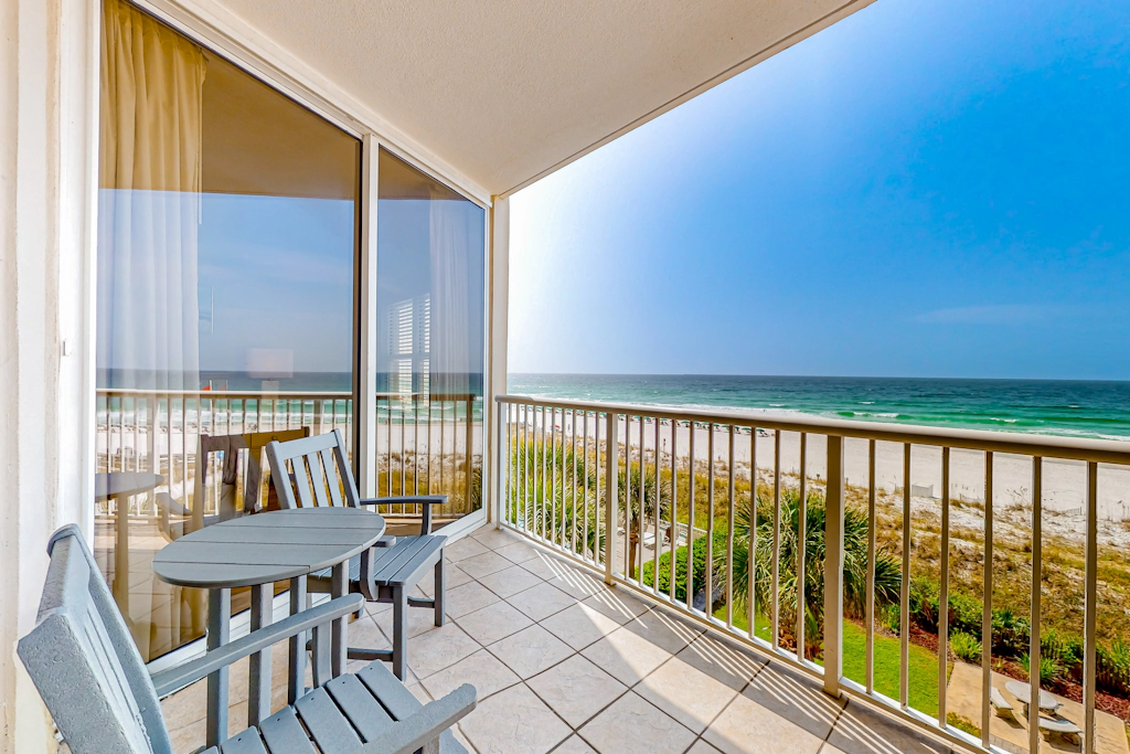 Waters Edge 405- Beachfront condo with balcony, Gulf views, pools & fitness room