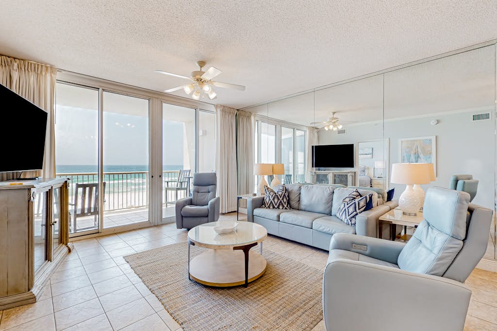 Waters Edge 405- Beachfront condo with balcony, Gulf views, pools & fitness room