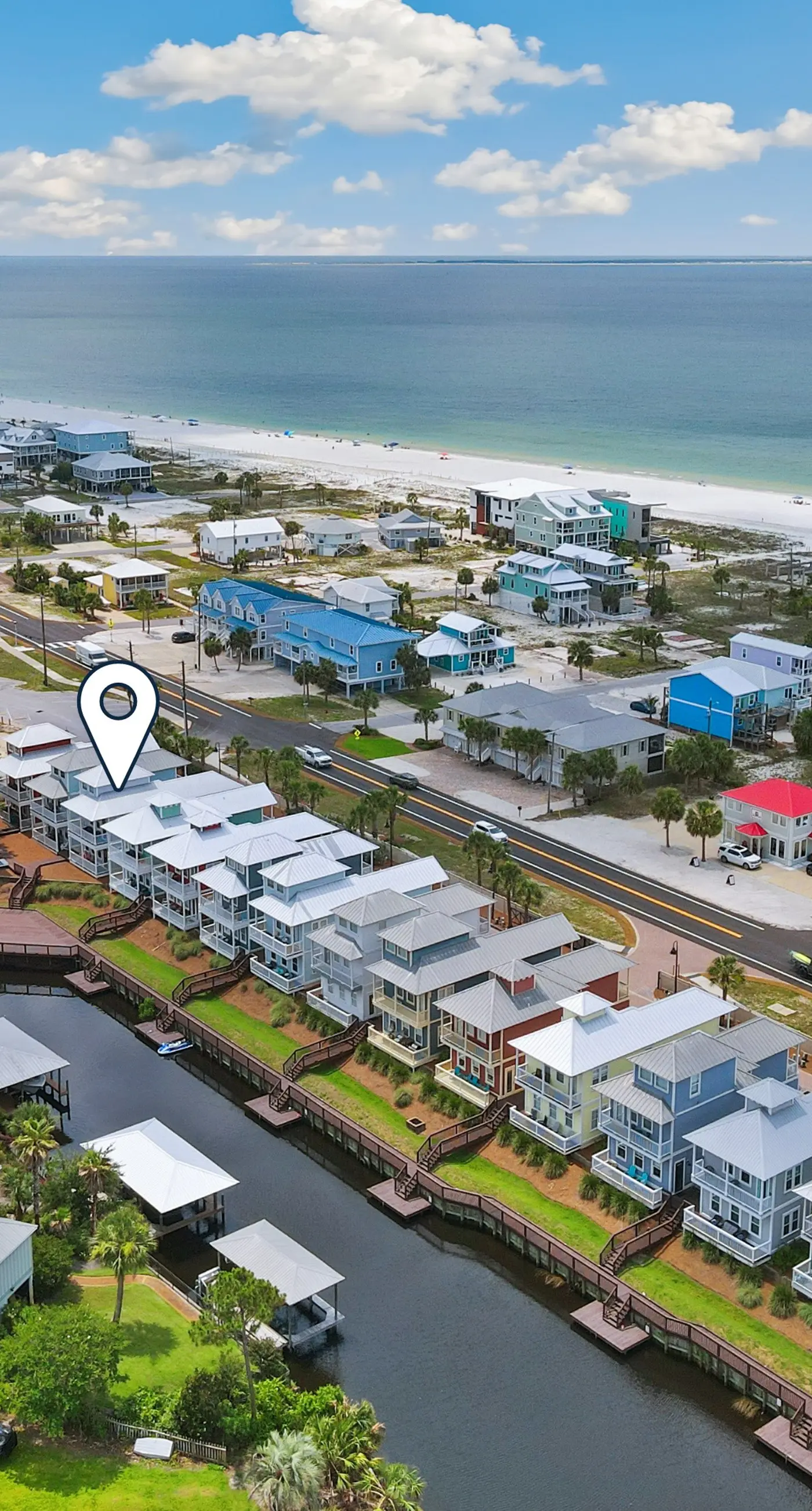 Gulf & canal views with modern amenities, pool, & beach access