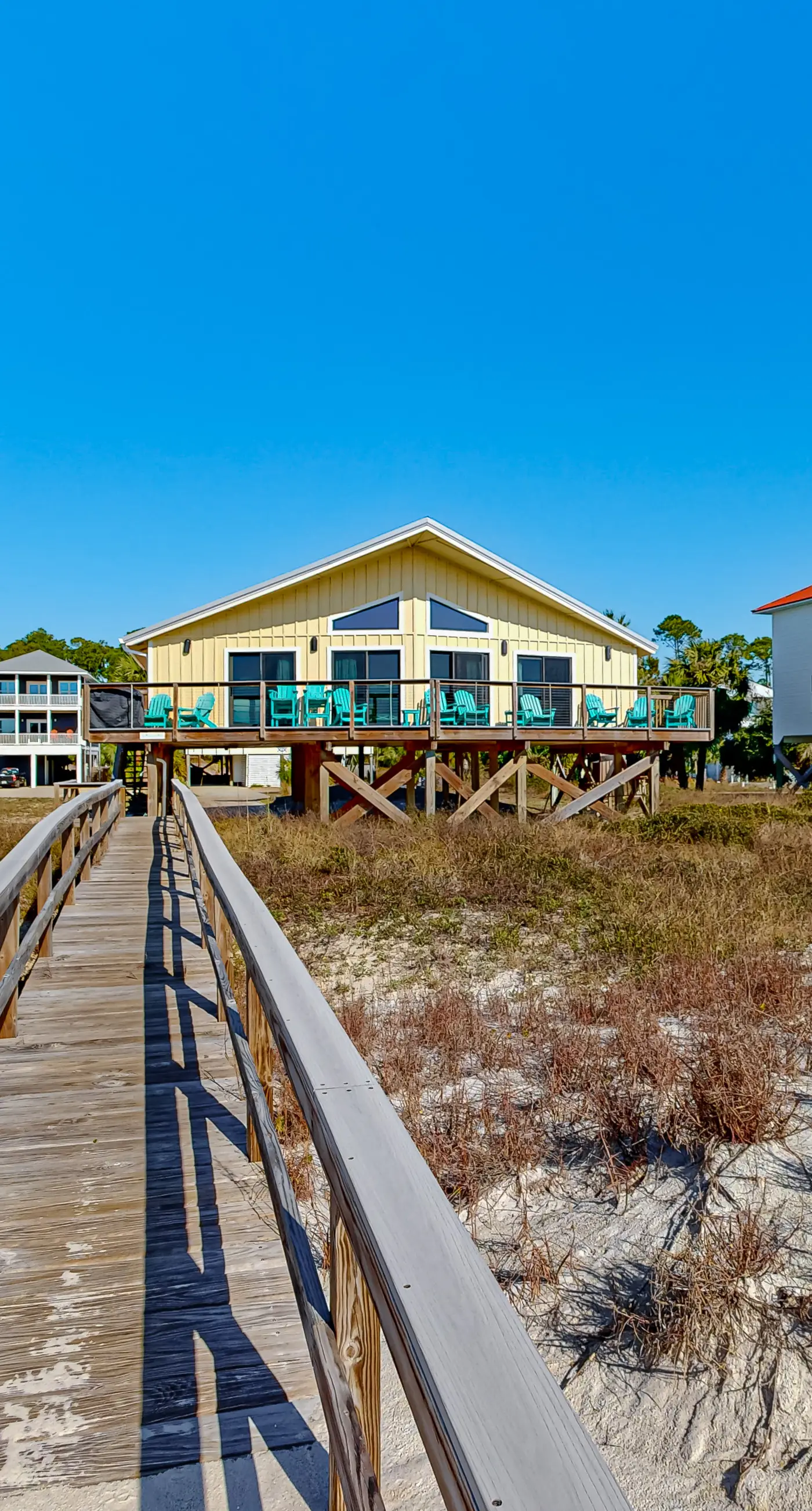 Dog-friendly gulf front home with panoramic gulf views from the sundeck