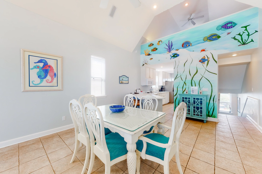 Dog-friendly beachfront home with private boardwalk, park style grill, deck, beach view