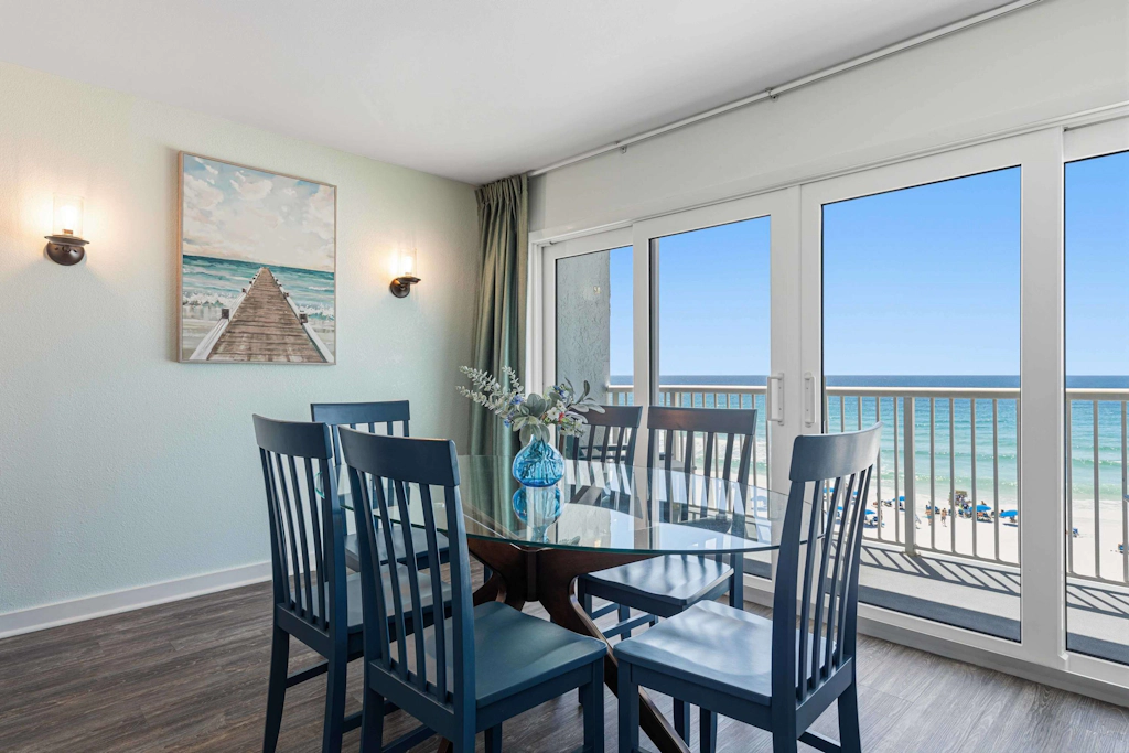 Beachfront resort condo with pool, beach access, BBQ area, gym