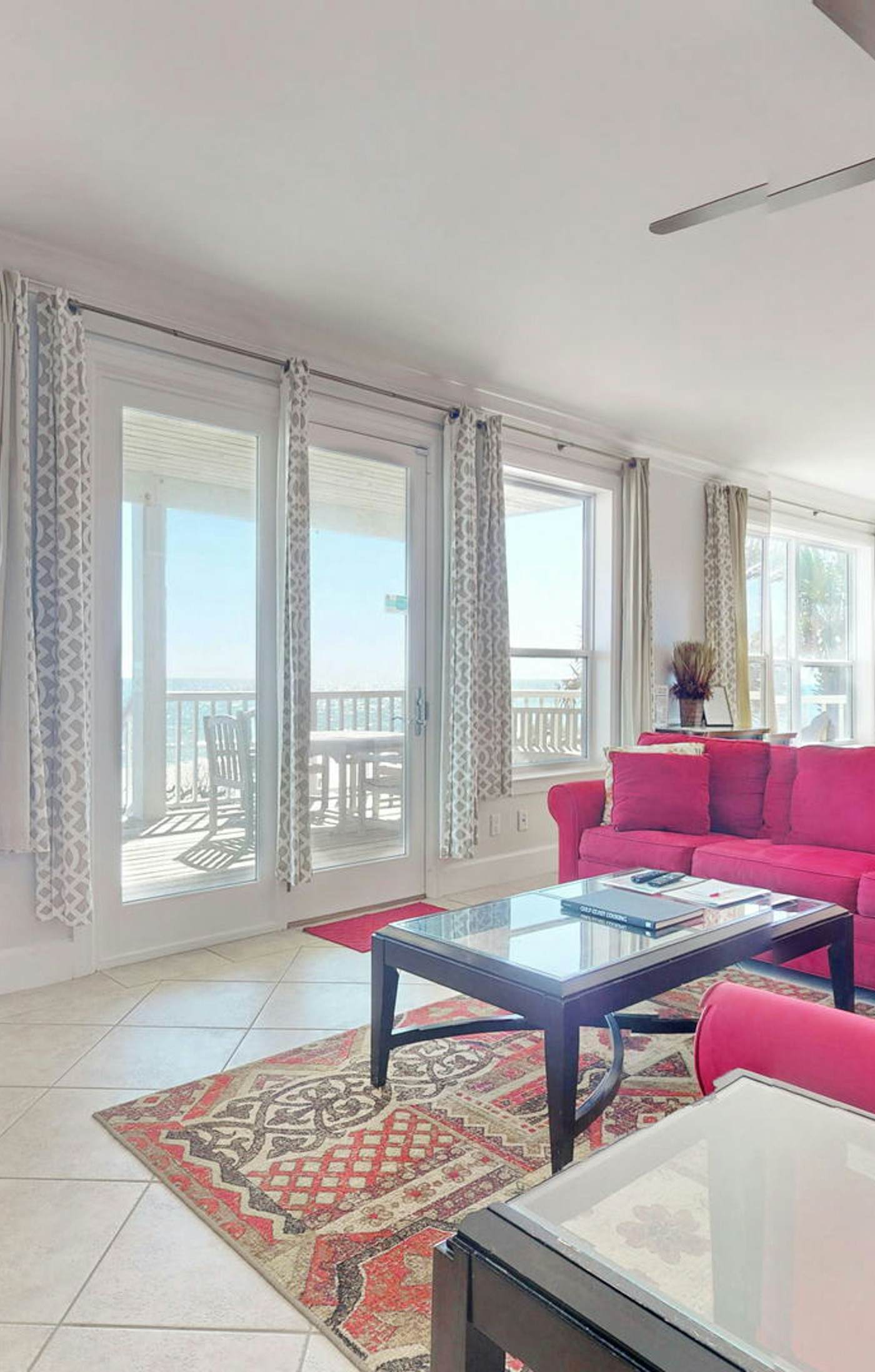 Upscale beachfront home with private hot tub, grill, on-site pools, gym, dogs OK