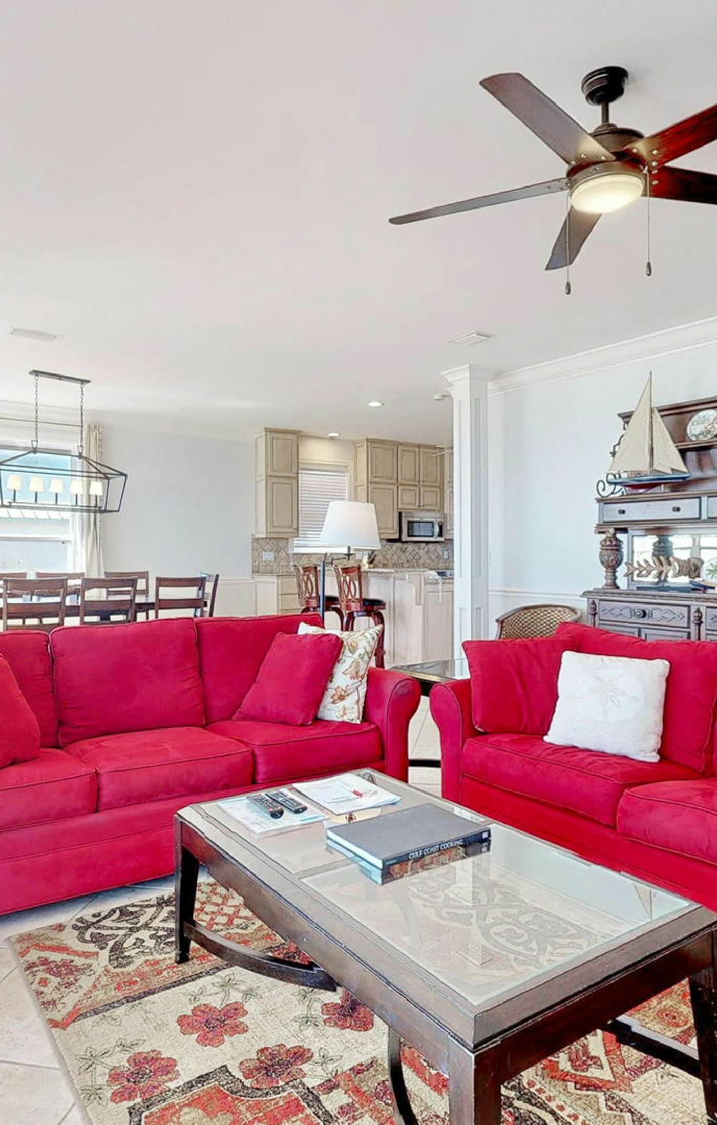 Upscale beachfront home with private hot tub, grill, on-site pools, gym, dogs OK