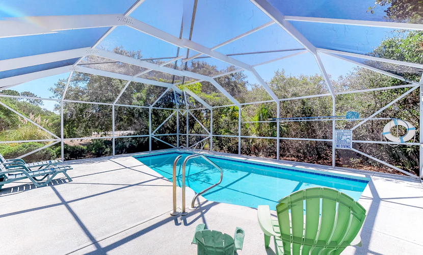 Dog-friendly home near the beach with private pool & gym