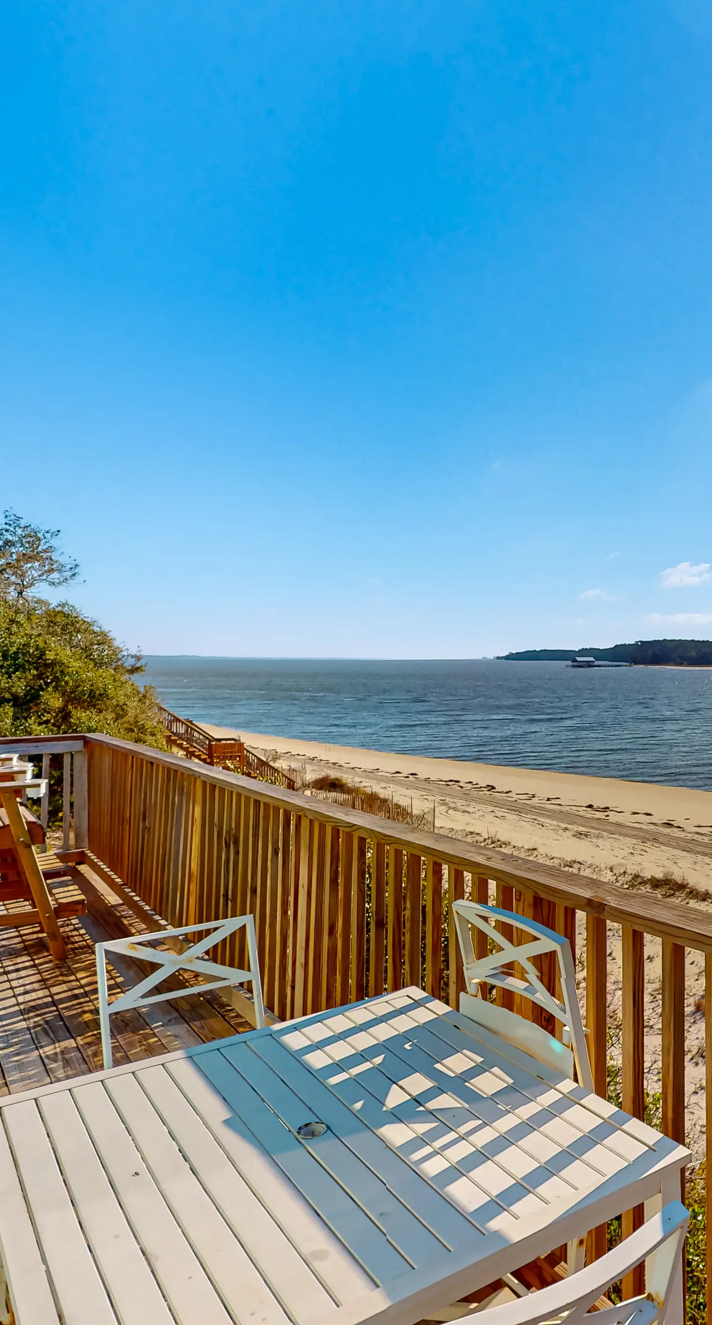Beachfront dune cottage with deck & view of St Vincent Island