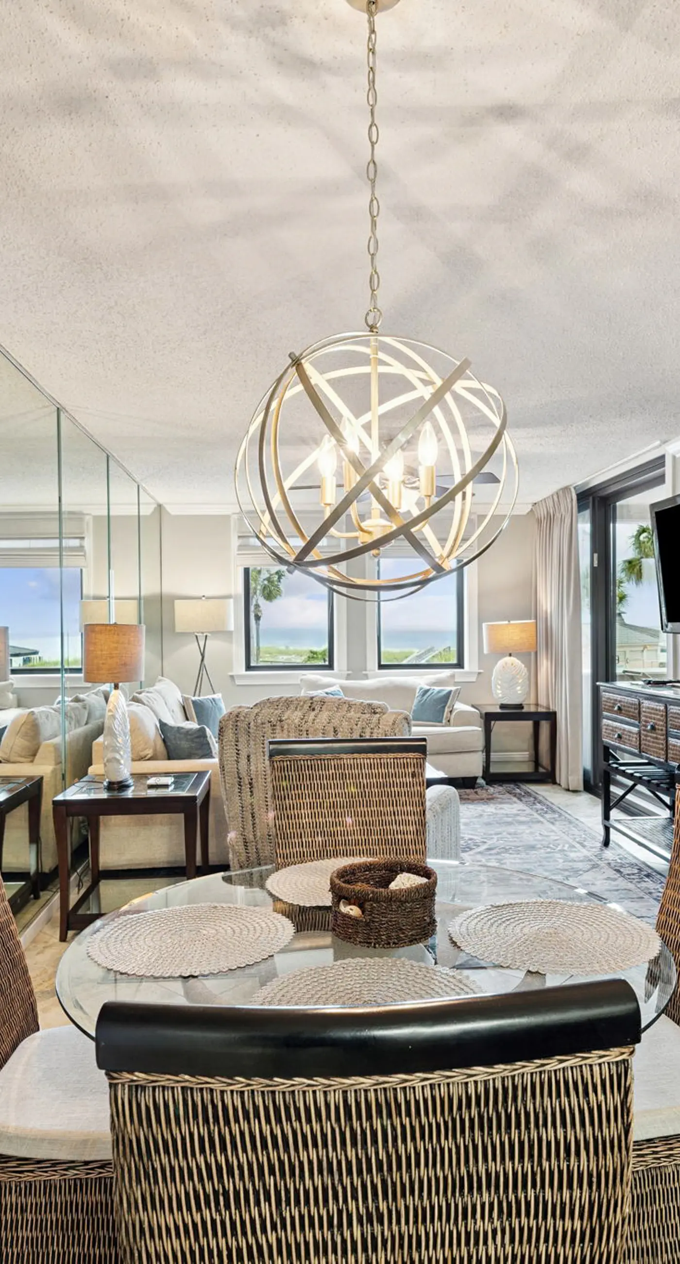 Bright ocean-view condo with community pool and direct beach walkway