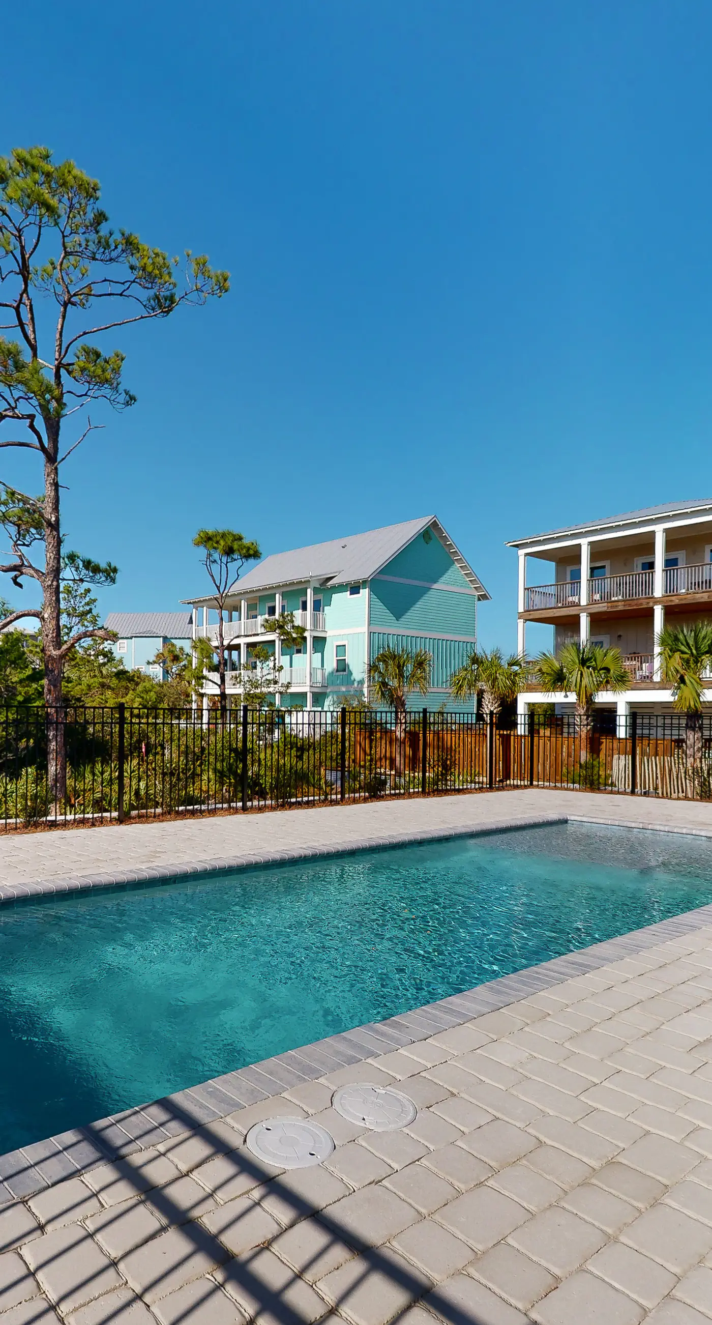 Brand new home near the beach with private pool, lawn, expansive decks, & grill