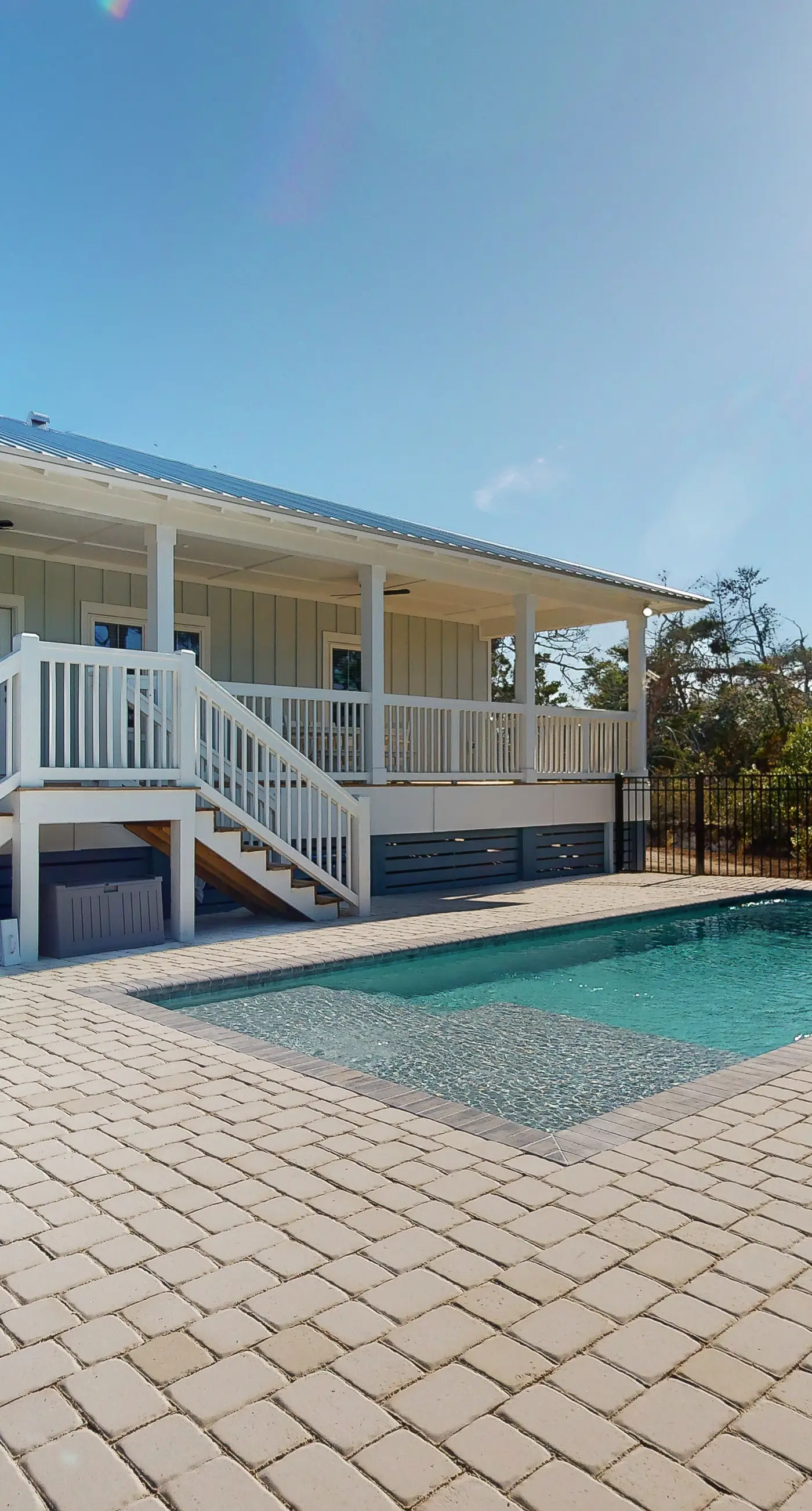 Brand new home near the beach with private pool, lawn, expansive decks, & grill