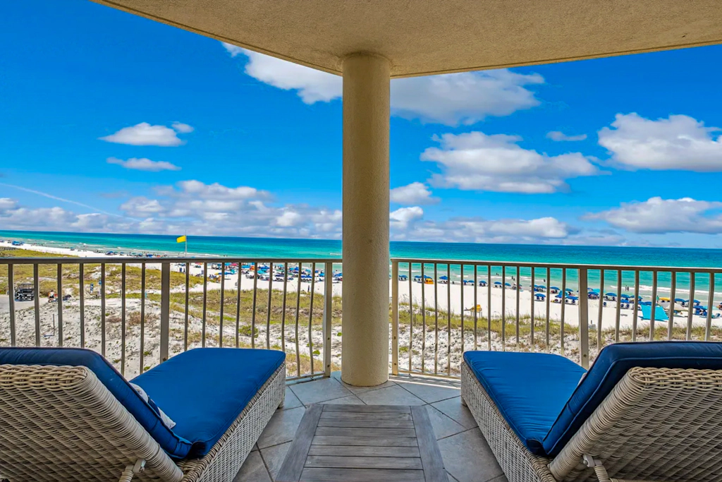 Stunning Beachfront condo with two pools, a hot tub, onsite gym and tennis/pickleball courts.