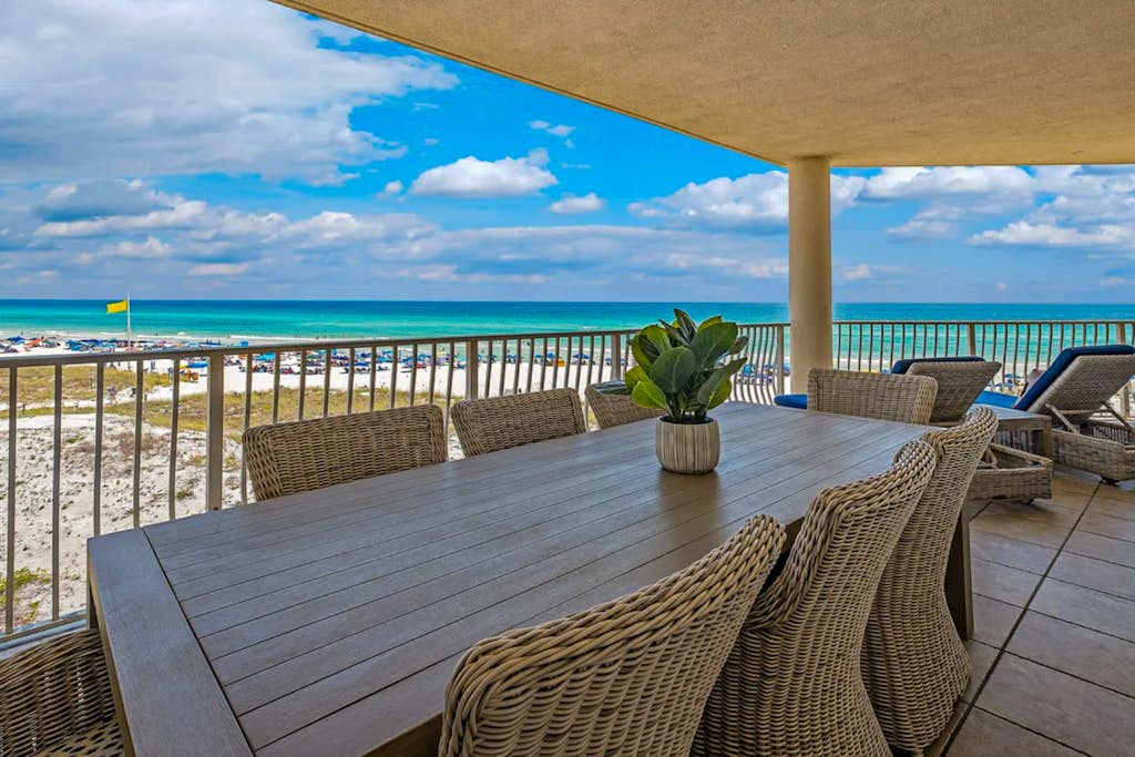 Stunning Beachfront condo with two pools, a hot tub, onsite gym and tennis/pickleball courts.