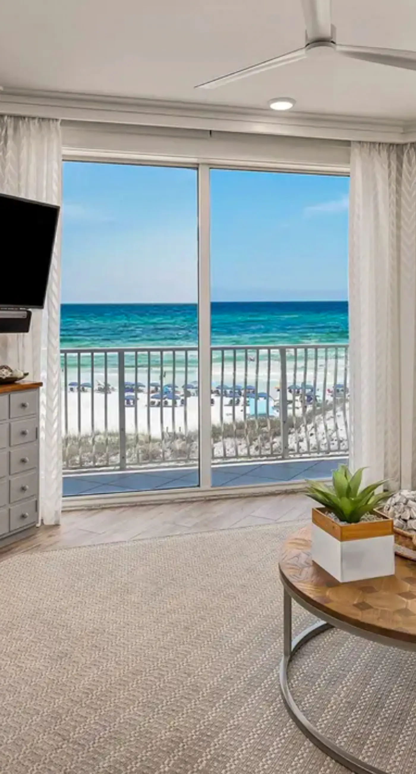 Stunning Beachfront condo with two pools, a hot tub, onsite gym and tennis/pickleball courts.