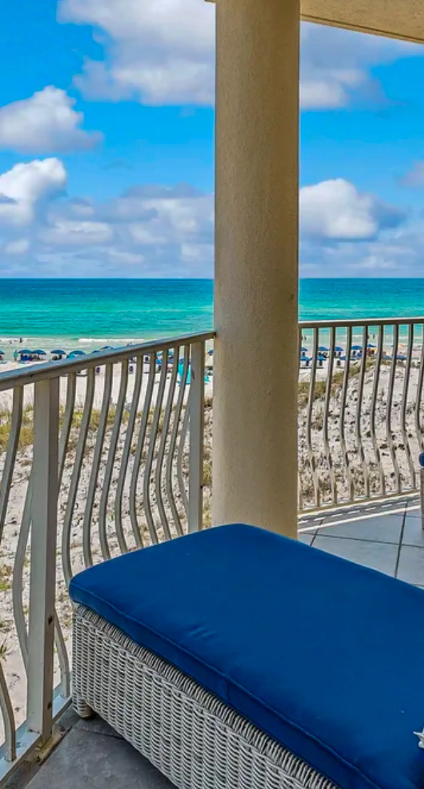 Stunning Beachfront condo with two pools, a hot tub, onsite gym and tennis/pickleball courts.