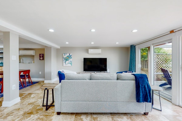 Serene waterfront home with kayaks, paddle board, grill, firepit, W/D, and AC