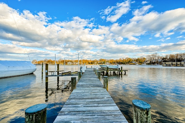 Beautiful waterfront home on The Chesapeake Bay with private dock & beach access