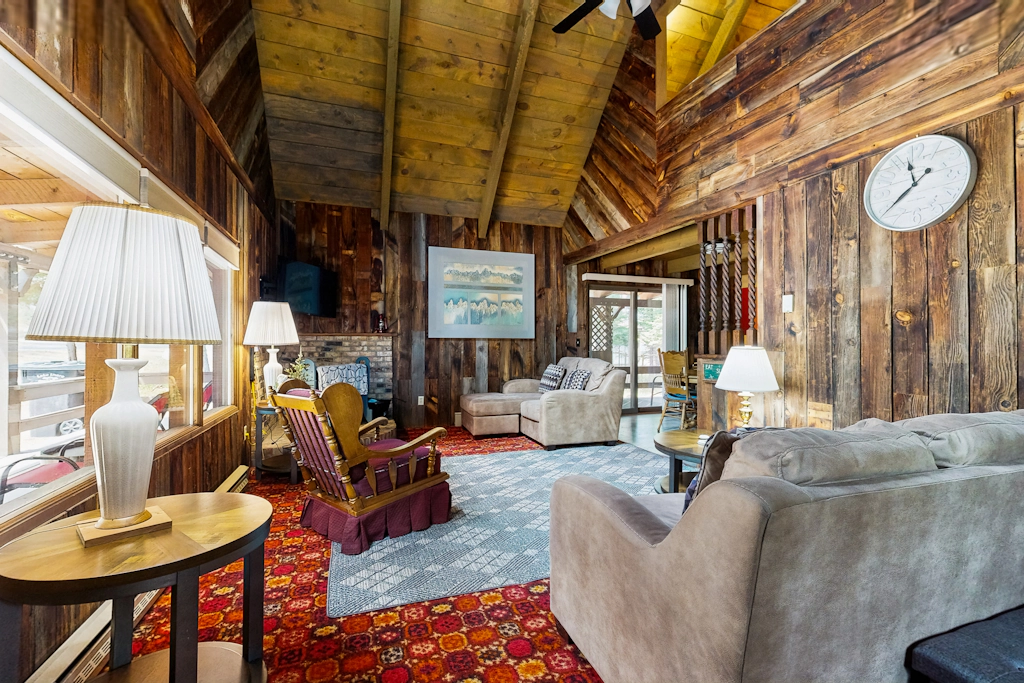 Rustic Cabin with Wrap-Around Deck Near Lake