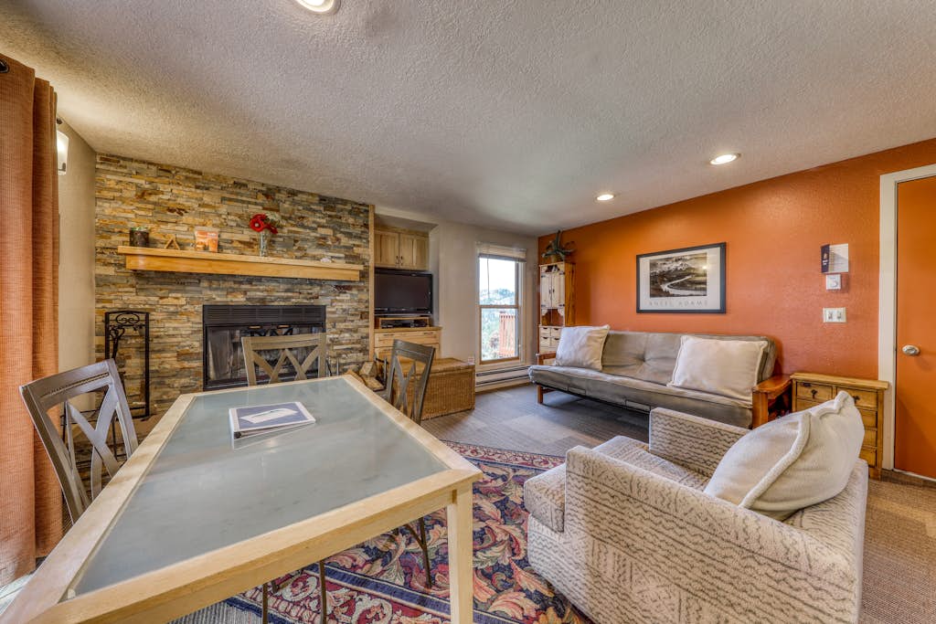 Stay slopeside at this second-floor ski-in/ski-out condo in the heart of Bogus Basin. Perfect for families, couples, or small groups, this mountain retreat features two queen beds, two private decks with mountain views, a cozy wood-burning fireplace, and direct access to the slopes. Spend the day skiing, hiking, or mountain biking, then unwind in the comfort of your mountain getaway just 20 miles from downtown Boise.