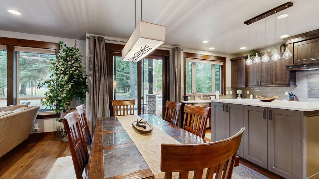 A beautifully designed, modern Spring Mountain Ranch home with three king bedrooms, a warm and inviting feel, and access to resort-style amenities including a pool, hot tub, sauna, and courts. Enjoy a spacious open layout, covered patio, firepit, outdoor TV, and a comfortable setting just minutes from downtown McCall.