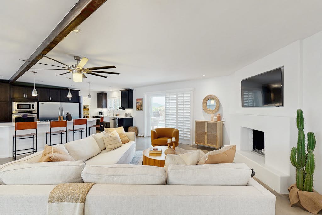 Dog-friendly modern stay with a heated private pool, sun room, & grill