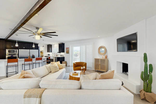 Dog-friendly modern stay with a heated private pool, sun room, & grill
