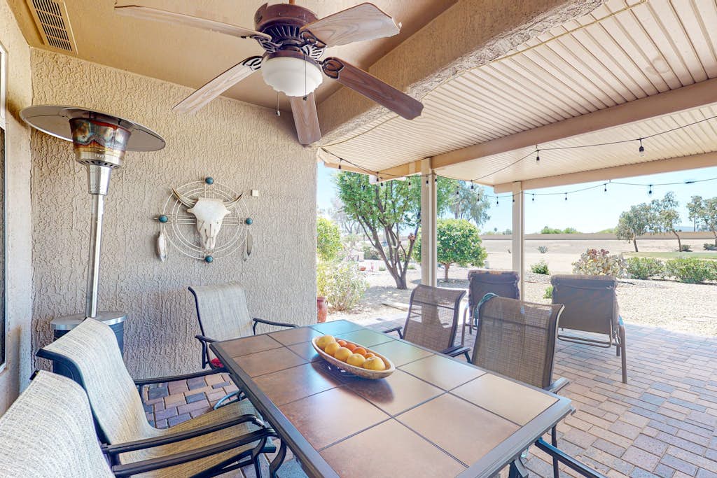 Inviting home with full kitchen, patio, central AC, & W/D