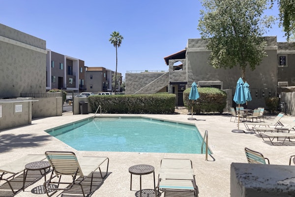 Ground floor condo w/ private patio & direct access to shared pool, dog-friendly